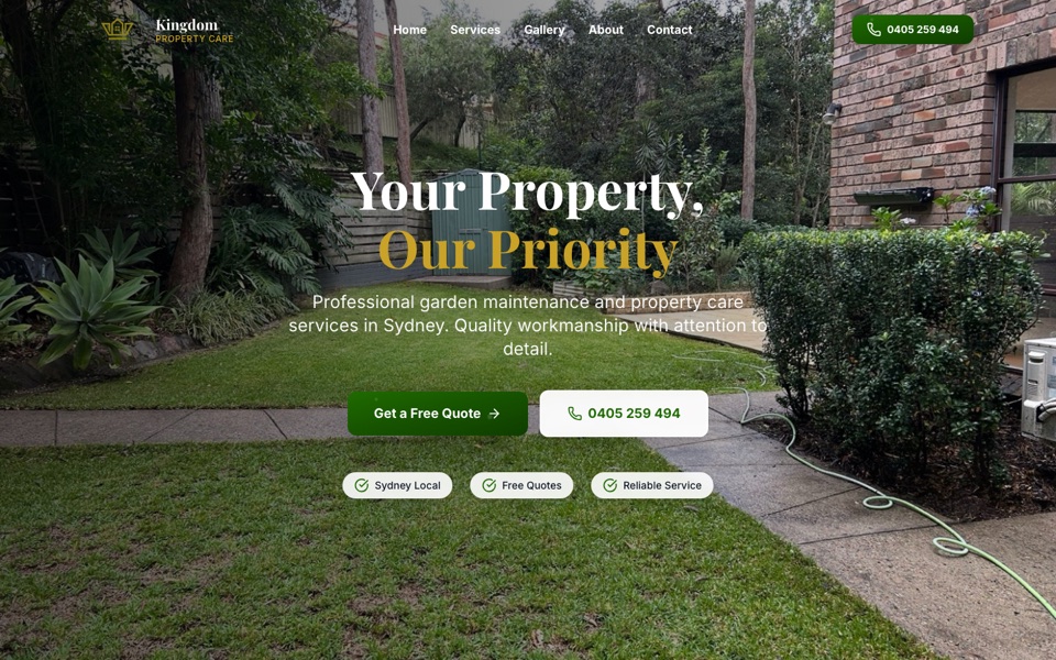 Kingdom Property Care homepage